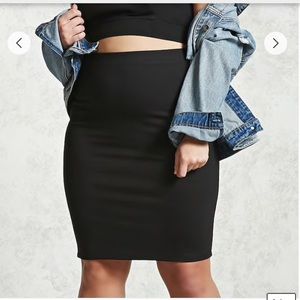 Plus size stretch knit skirt